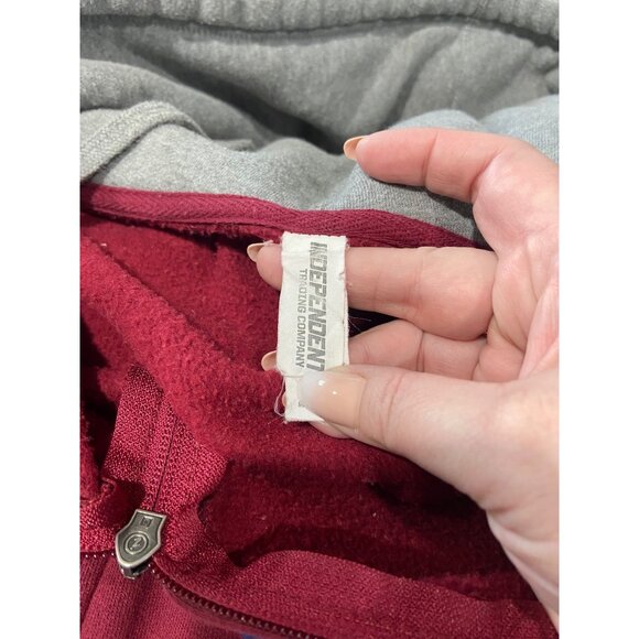 Colorado Logo Hooded Varsity Button Down Jacket Burgundy Size 2X Preppy Casual - Picture 3 of 15